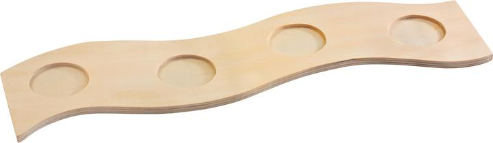 VBS Porte-bougies à réchaud "Harmonie", bois brut, pour 4 bougies à réchaud, env. 45x12cm