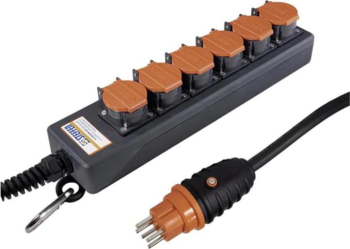 Actual product image Steffen Power strip IP55 PROFESSIONAL 6xT15 5m (6 x, Type 15)