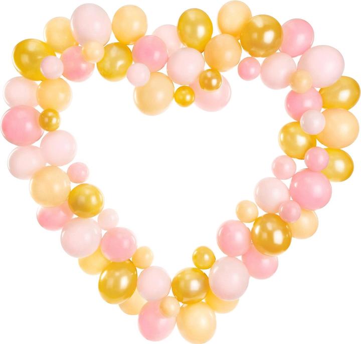 Actual product image Partydeco Arc of Balloons in Heart Shape Gold and White (1 x)