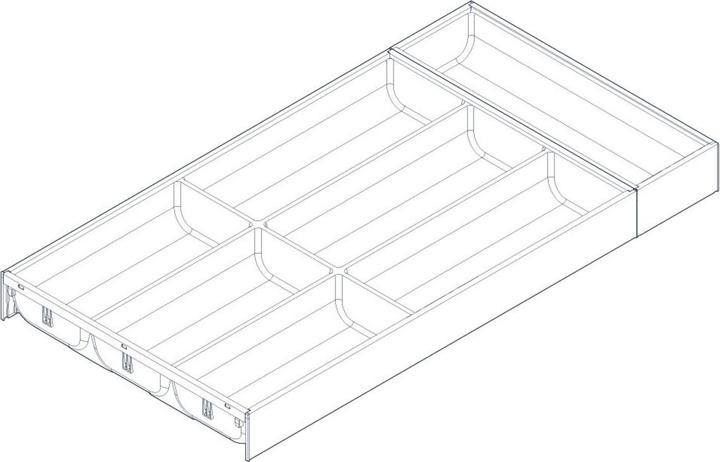 Blum Ambia-Line Besteckkasten 574x300x50, Stahl oriongrau matt