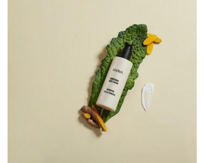 Actual product image Ahava Superfood Smoothing Body Lotion "Kale & Turmeric" - Intensively moisturizing body loti (Body cream, 250 ml)