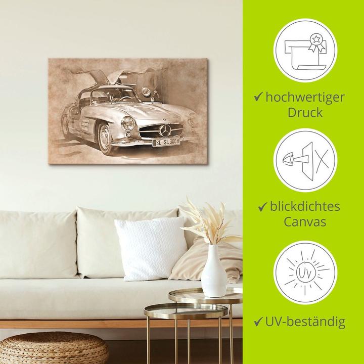 Image du produit Artland Poster Mercedes 300 SL Gullwing classique U4OA 120x80 cm (90 x 60 cm)