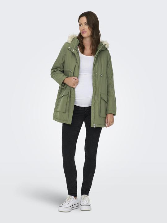Actual product image Only Maternity Hood with detachable faux fur trim Maternity parka Long parka (XS)