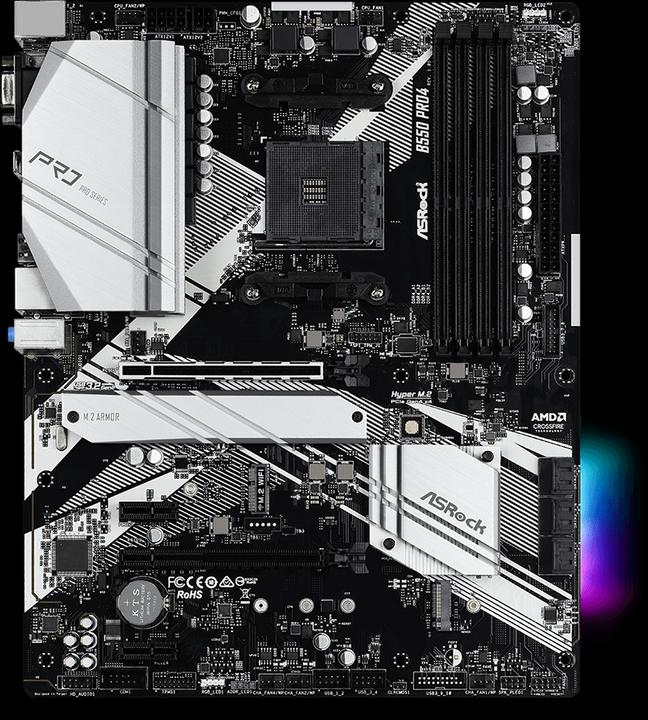 Actual product image AsRock B550 Pro4 (AM4, AMD B550, ATX)