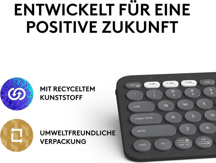 Produktbild Logitech PEBBLE KEYS 2 K380S TONAL (DE, Kabellos)