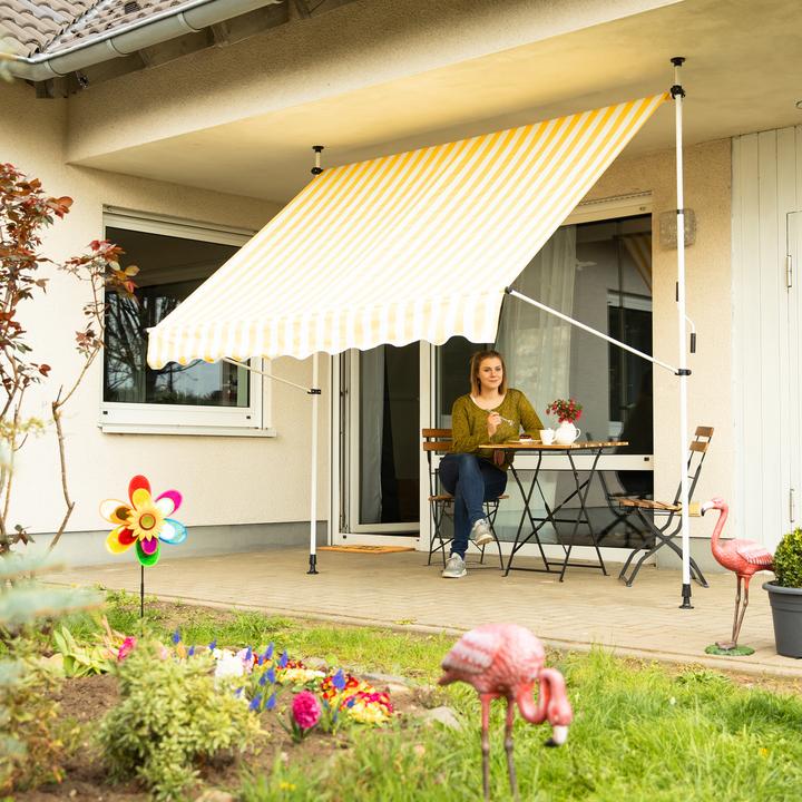 Actual product image Relaxdays Telescopic Canopy Yellow/White (2 m)