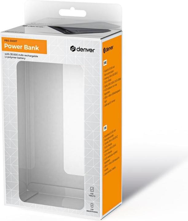 Immagine prodotto Denver PBS-30007 (30000 mAh, 10 W, 10 Wh)