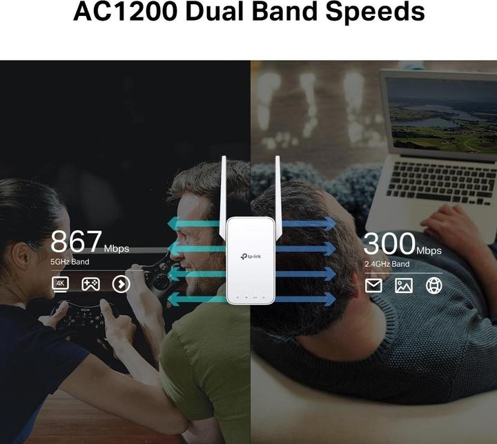 Produktbild TP-Link RE315 - 867 Mbit/s - 10,100 Mbit/s - Extern - 10/100Base-T(X) - IEEE 802.11a,IEE (867 Mbit/s, 300 Mbit/s)