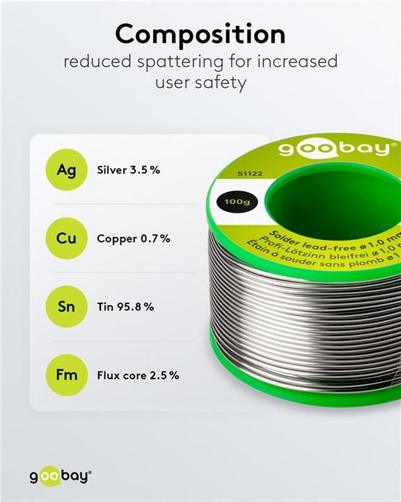 Produktbild Goobay Profi-Lötzinn bleifrei, ø 1,0 mm, 100 g (Lötzinn)
