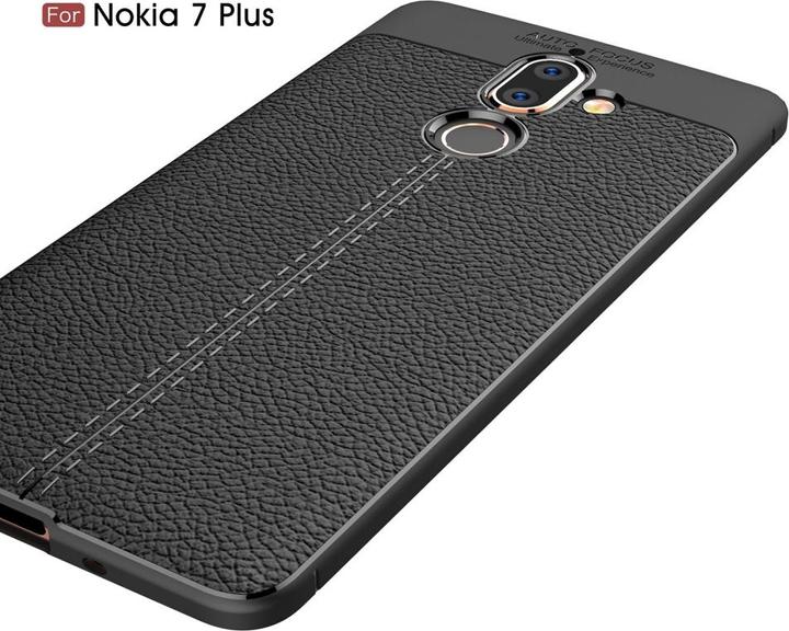 Actual product image Screenguard Nokia 7 Plus Cover Leather Design TPU Cover (Nokia 7 Plus)