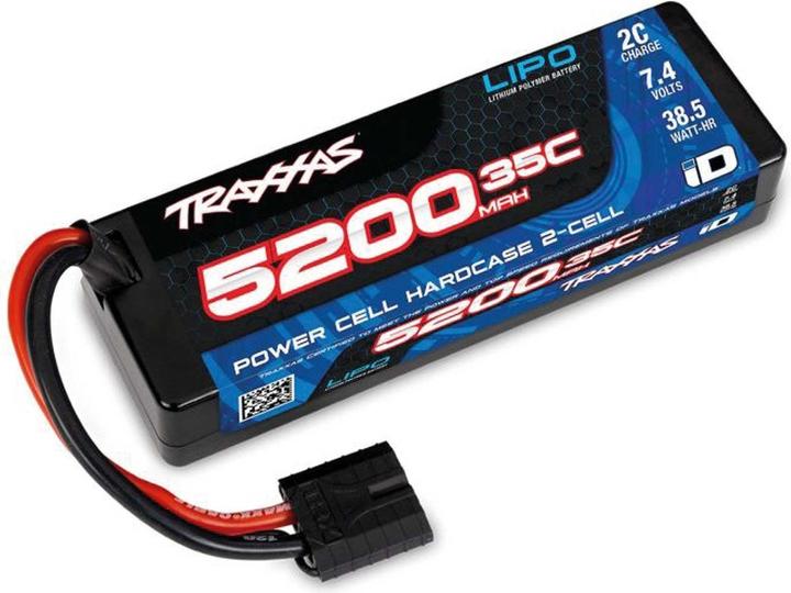 Traxxas LiPo Power Cell 5200mAh 7,4V 2s 35C Hardcase mit ID-Stecker (L139xH25xB47mm) (7.40 V, 5200 mAh)