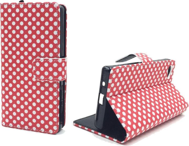 Actual product image König Design Protective Case for Sony Xperia Z5 Compact Polka Dot Red Case + 1 Armour Protection Glass (Sony Xperia Z5 Compact)