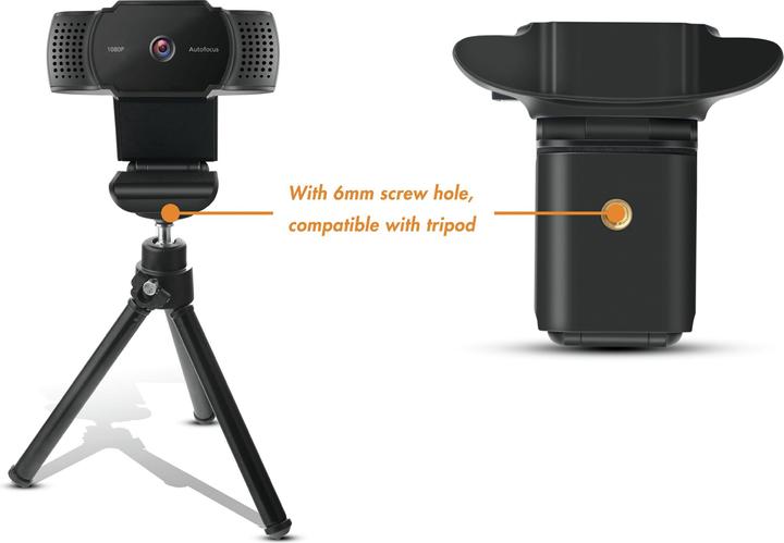 Actual product image Conceptronic Webcam AMDIS 1080P HD Webcam+Microphone sw (2 Mpx)