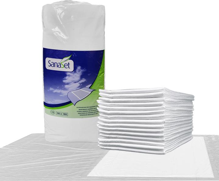 Actual product image SanaSet Premium disposable incontinence pads with wings - maximum bed protection, high absorbency 90x180cm (30 x)