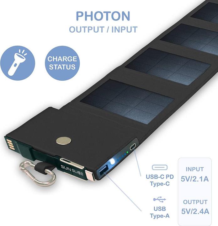 Image du produit Sunslice Chargeur solaire photonique portable 4W (4000 mAh, 4 W, 20 Wh)
