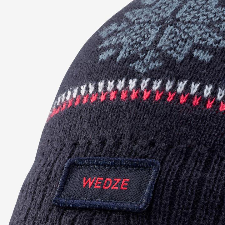 Image du produit Wedze Bonnet de ski enfant flocons de neige - Jacquard bleu