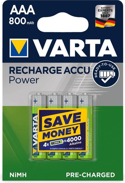 Actual product image Varta Recharge Accu Power (4 pcs., AAA, 800 mAh)