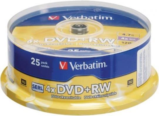 Actual product image Verbatim DVD+RW, 4x, 4.7GB, 25 spindle (25 x)