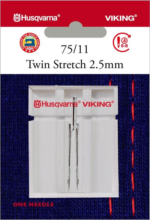 Husqvarna Zwillingsnadel Stretch 75/11, Breite 2,5 mm