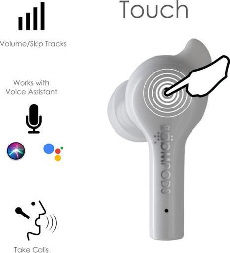 Actual product image Boompods Bassline GO Bluetooth® HiFi In Ear Headphones In Ear Headset, Volume Control, Sweat Resistant... (ANC, 23 h, Wireless)