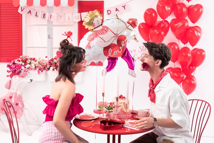 Actual product image Partydeco Balloons 10" Hearts, Pastel red (1 pkt / 100 pc.)