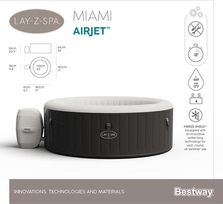 Produktbild Bestway Lay-Z-Spa Miami AirJet (4 Pers.)