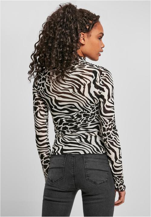 Produktbild Urban Classics Ladies AOP Mesh Turtleneck Longsleeve (XL)