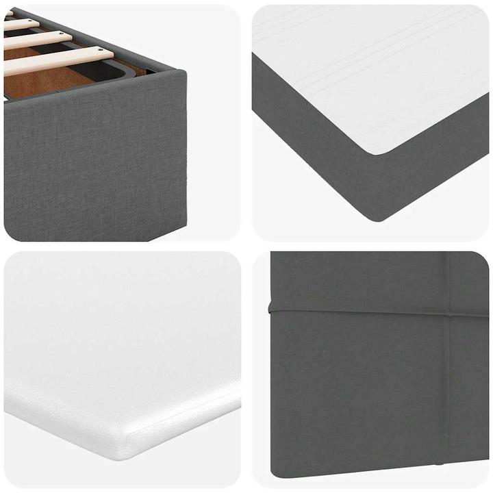 Produktbild VidaXL Ottoman-Bett mit Matratzen Dunkelgrau 160x200 cm Stoff (160 x 200 cm)