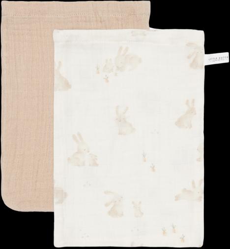 Produktbild Little Dutch Waschhandschuhe Set muslin Baby Bunny / Beige