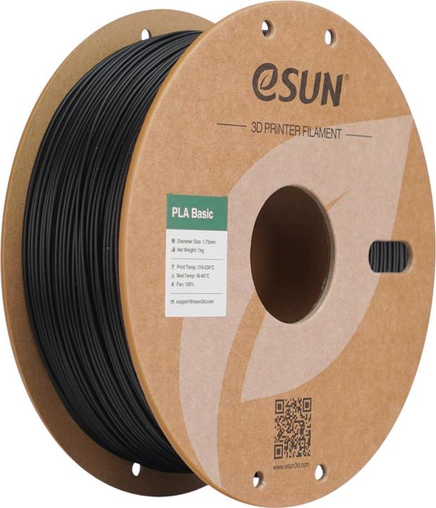 Produktbild eSUN PLA BASIC 1,75mm BLACK 1kg (PLA, 1.75 mm, 1000 g, Schwarz)