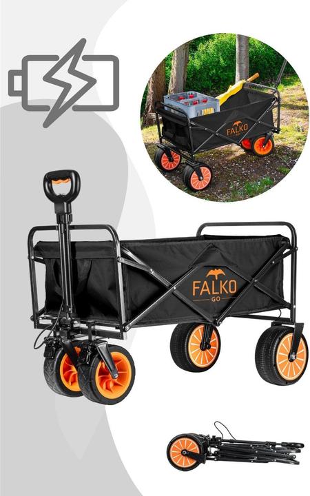 Produktbild Genius Bollerwagen elektrisch Falko Go mit Antrieb - Akkubetrieb, Tragkraft 60 kg