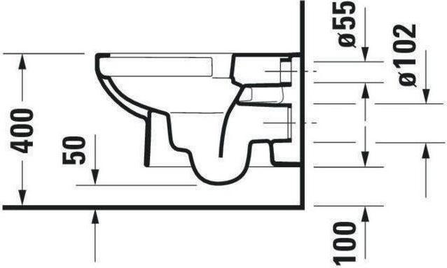 Produktbild Duravit Wand-WC DURASTYLE BASIC RIMLESS tief, 365x540mm weiss WG