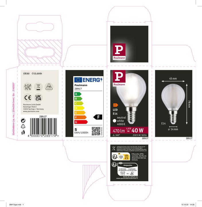 Image du produit Paulmann Gouttes (E14, 0.48 W, 470 lm, 1 x, F)