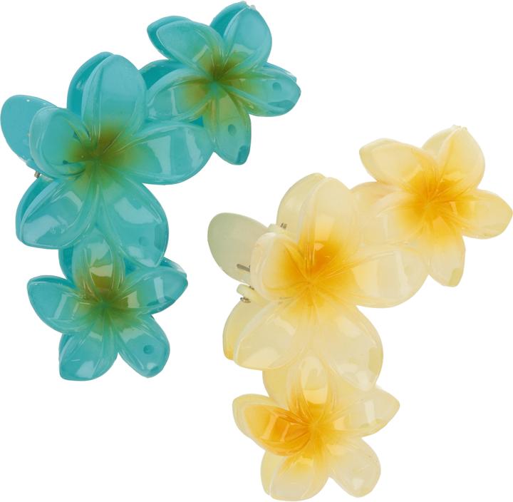 Actual product image Trisa Fashion Frangipani Haarklammern Set Gelb & Hellblau 2 Stk. (2 pcs.)