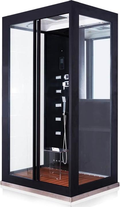 Produktbild Home Deluxe Dampfdusche mit Wasserfall und Dampfsauna LUXUS XL, 120x90 cm - Schwarz