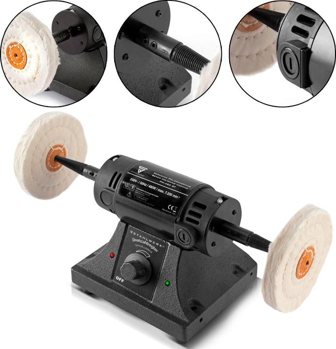 Immagine prodotto Stahlwerk Lucidatrice da banco PM-480 ST con 480 watt e 7200 giri/min. (Lucidatrice eccentrica, 480 W)