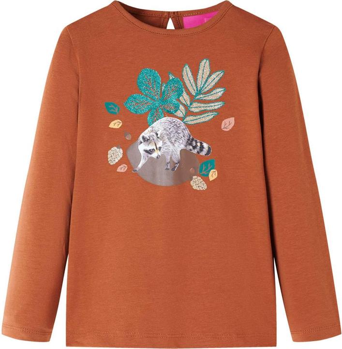 VidaXL Kinder-Langarmshirt Cognac 116,Material: 95 % Baumwolle. 5 (116)