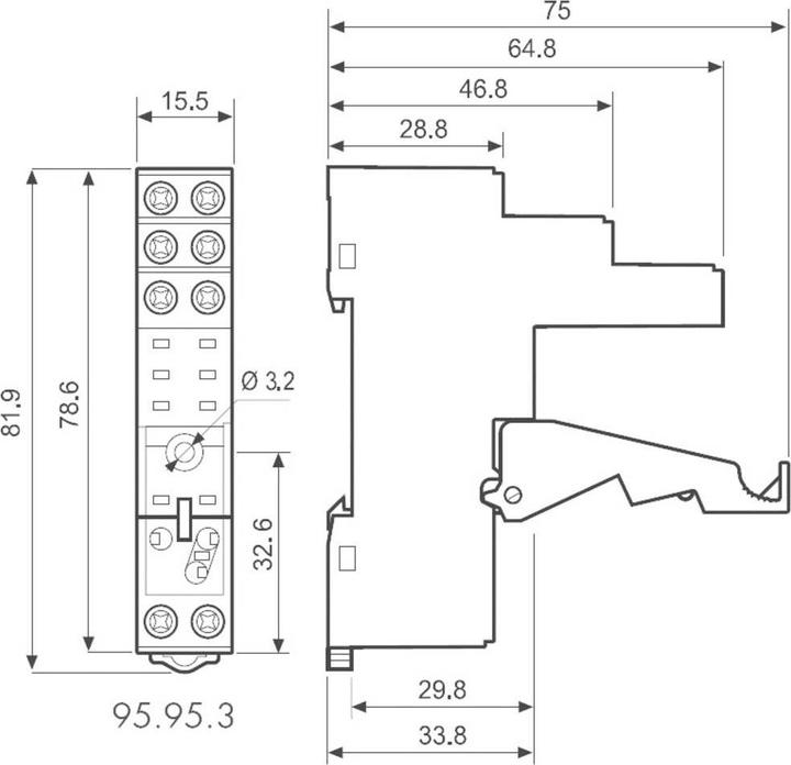 Immagine prodotto Finder Presa a relè 1 pz. 95.95.3 Serie 40, Serie 44 40.52, 40.61, 44.62 (Presa per relè)