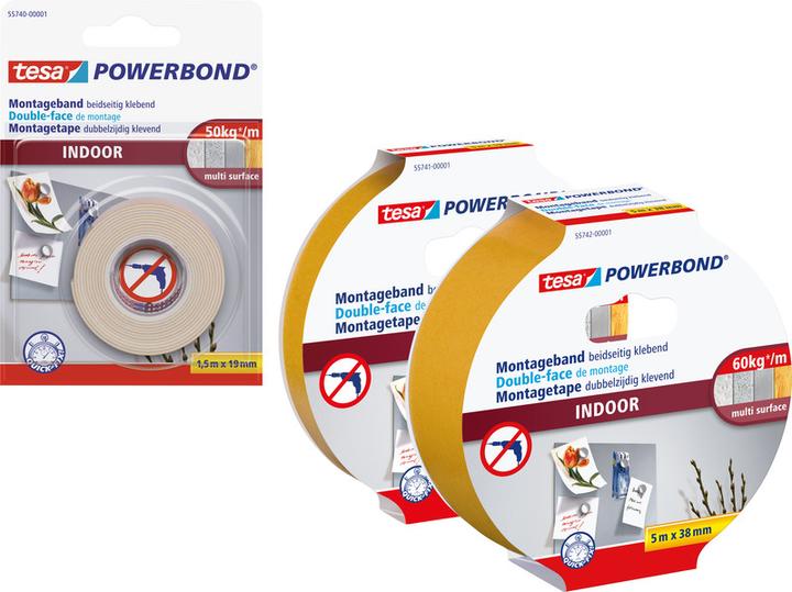 Actual product image tesa Powerbond INDOOR double-sided mounting tape (19 mm)