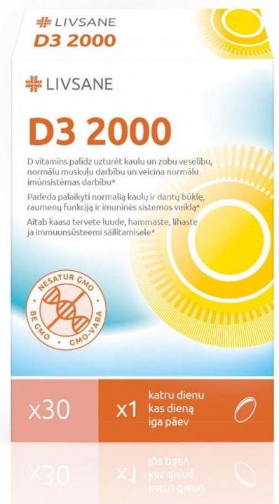Produktbild Livsane Vitamin D3 2000 Tabl (30 Stück, Tabletten, 21 g)