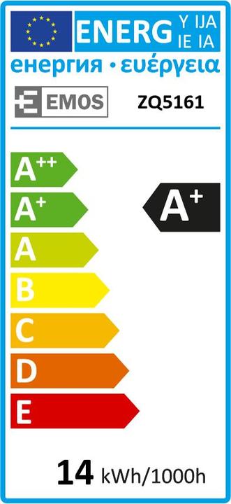 Energie-Label Emos ZQ5161 LED bulb E27 (E27, 14 W, 1521 lm, 1 x, E)