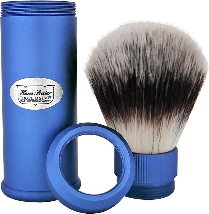 Image du produit Brosse à raser de voyage ALuminium bleu Synthétique (Blaireau)
