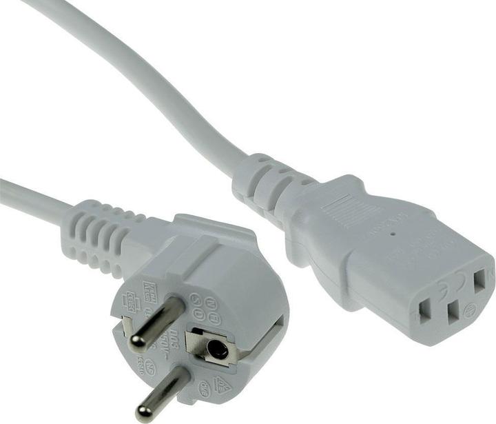 Actual product image Powercord mains connector CEE7/7 male (angled) (2 m, C13)