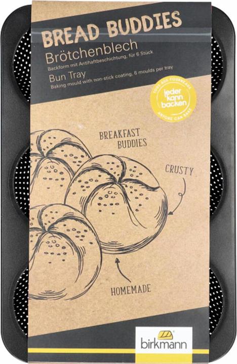 Produktbild Birkmann Bread Buddies Brötchenblech für 6 Stück 32×21 cm