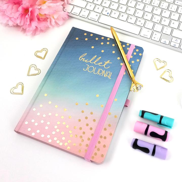 Image du produit Papierdrachen Bullet Journal - (Watercolor) - Carnet de notes A5 à pois (Pointillés, Couverture rigide)