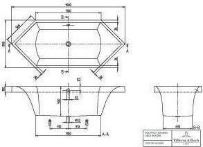 Actual product image Villeroy & Boch V&B Fitted Bath SQUARO Hexagon 1900x800mm white (185 l, 190 cm, 80 cm)