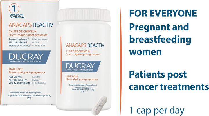 Produktbild Ducray Anacaps Reactiv Nahrungsergänzungsmittel (1 Stück, Kapseln, 40 g)