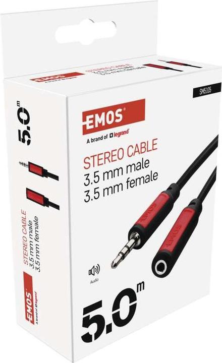 Produktbild Emos Klinkenkabel 3,5mm stereo, Stecker - 3,5mm Buchse, 5m (5 m)