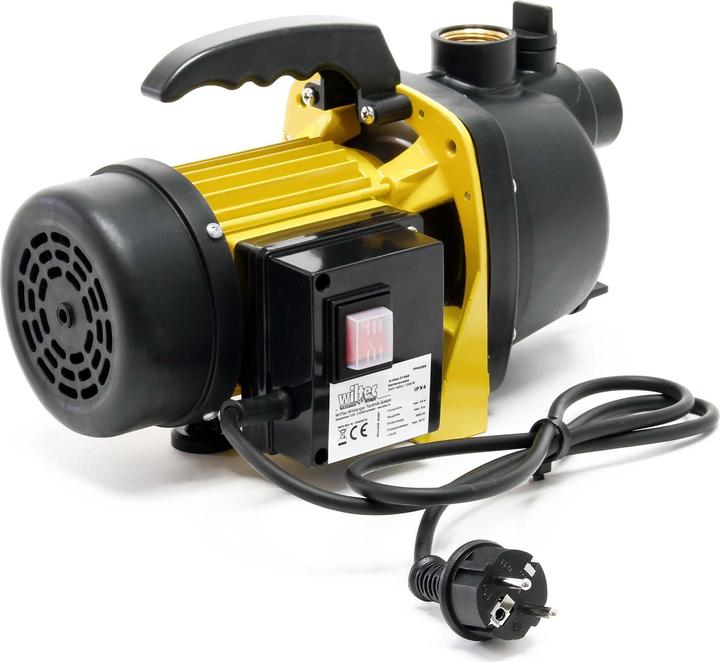 Image du produit Wiltec Pompe de jardin 3800l/h 1200W Poignée de transport & Vis de purge Hauteur de débit 48m Eau douce (Pompe de jardin)