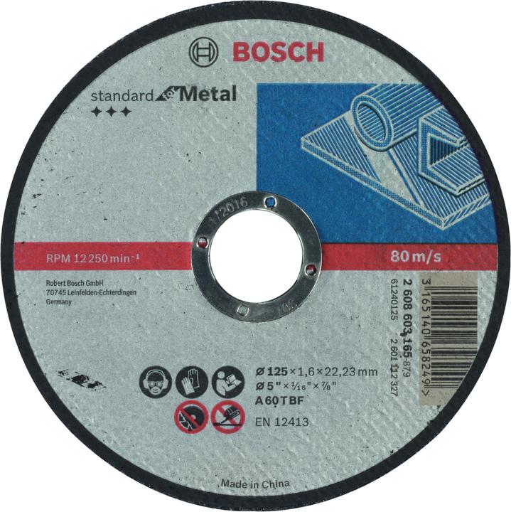 Bosch Professional Zubehör PRO Disco da taglio per metallo, 125 x 1,6 x 22,23 mm